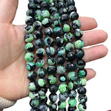 Green Faceted Agate Stone Beads 10-12mm 15 Inch