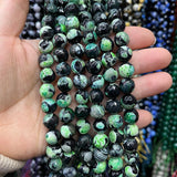 Green Faceted Agate Stone Beads 10-12mm 15 Inch