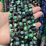 Green Faceted Agate Stone Beads 10-12mm 15 Inch