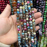 Faceted Agate Stone Mix Beads 10-12mm 15 Inch