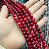Red Faceted Agate Stone Beads 10-12mm for Jewelry Making