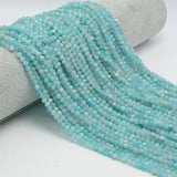 Faceted Amazonite Stone Football Shape Loose Beads 15'' Strand