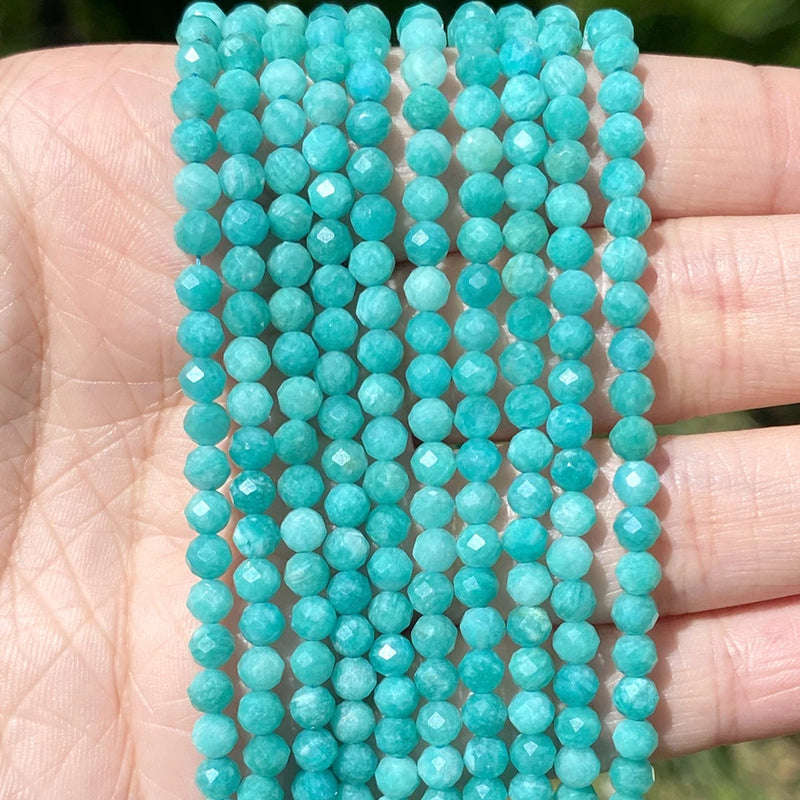 Natural Amazonite Round Stone Beads for Jewelry Making
