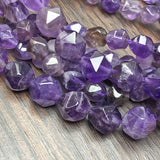 Natural Faceted Amethyst Stone 6 8 10MM Purple Crystal Loose Beads