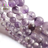 Faceted Amethyst Purple Quartz Round Beads 15in Strand