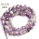 Faceted Amethyst Purple Quartz Round Beads 15in Strand