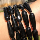 Faceted Agates Stone Water Drop Beads 10x30mm