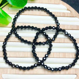 Faceted Tourmaline Bracelet Healing String Charms Men Women Gift 5mm