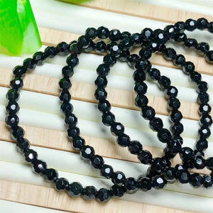 Faceted Tourmaline Bracelet Healing String Charms Men Women Gift 5mm