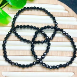 Faceted Tourmaline Bracelet Healing String Charms Men Women Gift 5mm