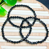 Faceted Tourmaline Bracelet Healing String Charms Men Women Gift 5mm
