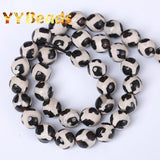 Natural Faceted Stripe Dzi Agate Beads Tibetan Mystical Loose Beads 6-12mm