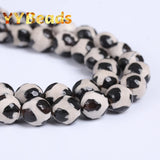 Natural Faceted Stripe Dzi Agate Beads Tibetan Mystical Loose Beads 6-12mm