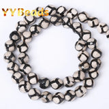 Faceted Stripe Dzi Agates Beads Tibetan Mystical Stone Beads 8 10 12mm