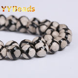 Faceted Stripe Dzi Agates Beads Tibetan Mystical Stone Beads 8 10 12mm