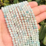 Faceted Amazonite Gemstone Beads for Jewelry Making DIY 15'' 3-4mm