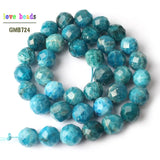 Faceted Apatite Gem Stone Round Loose Beads 6mm 8mm 10mm