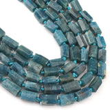 Faceted Apatite Stone Beads Cylinder Loose Beads 7.5inch