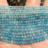 Faceted Chalcedonys Round Spacer Stone Beads 2-4mm