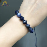 Faceted Sodalite Stone Beads 15Inchese 6/8/10mm DIY Bracelet Accessories