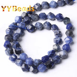 Faceted Sodalite Stone Beads for Jewelry Making 6 8 10mm