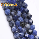 Faceted Sodalite Stone Beads for Jewelry Making 6 8 10mm