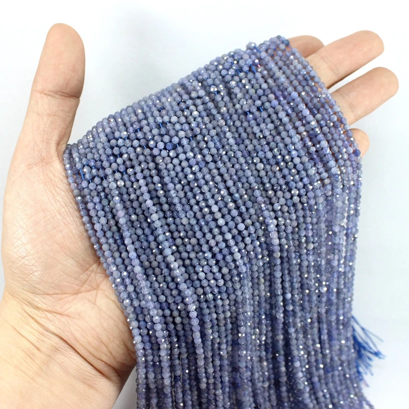Faceted Tanzanite Seed Beads 2/3/4/5MM High Loose Round