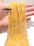 Faceted Citrine Quartz Crystal Beads 4x6mm