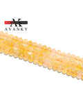 Faceted Citrine Quartz Crystal Beads 4x6mm