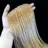 Faceted Citrine Quartz 2-4MM Micro Seed Round Loose Stone Beads