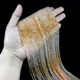 Faceted Citrine Quartz 2-4MM Micro Seed Round Loose Stone Beads