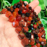 Faceted Coffee Agates Stone Beads Round Loose Beads 15''