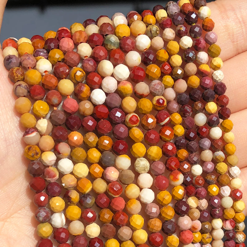 Faceted Mookaite Gem Stone 4mm Loose Beads 15''