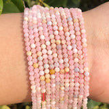 Natural Faceted Morganite Stone Beads 2-4mm Round Loose Spacer DIY Bracelet 15''
