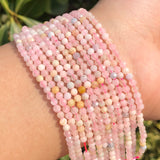 Natural Faceted Morganite Stone Beads 2-4mm Round Loose Spacer DIY Bracelet 15''