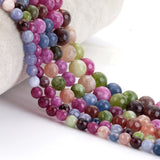 Faceted Tourmaline Jade Stone Beads Round Spacer 6/8/10mm