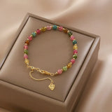 Colorful Tourmaline Rough Stone Beads Bracelet Jewelry