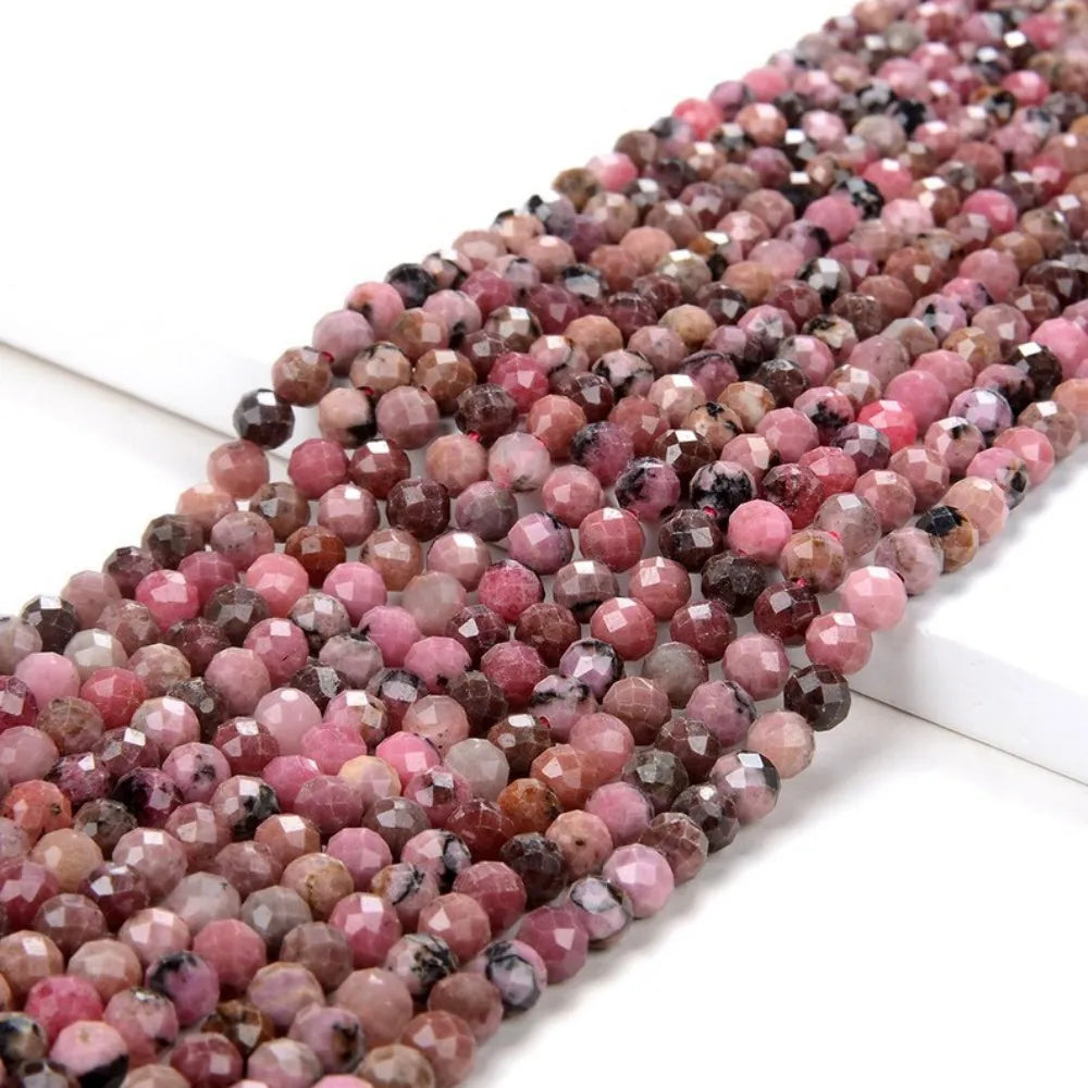 Faceted Colorful Tourmaline Stone Beads Round Loose Spacer Bead 15''