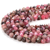 Faceted Colorful Tourmaline Stone Beads Round Loose Spacer Bead 15''