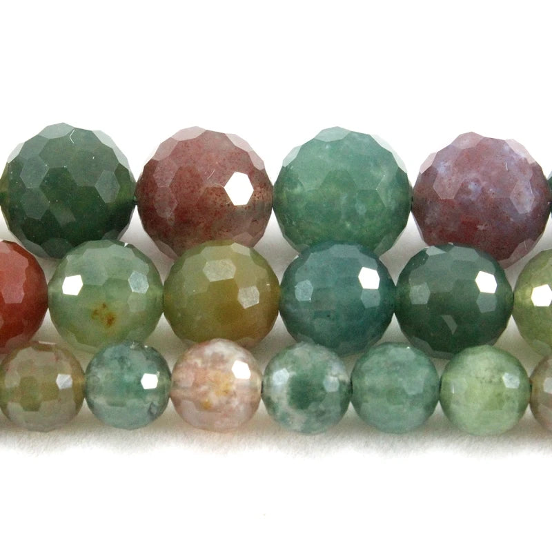 Indian Agate Round Loose Stone Beads Strand 6/8/10MM DIY Jewelry Making