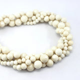 Faceted Ivory Jade Round Loose Stone Beads Strand 6/8/10/12MM