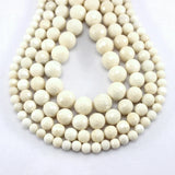 Faceted Ivory Jade Round Loose Stone Beads Strand 6/8/10/12MM