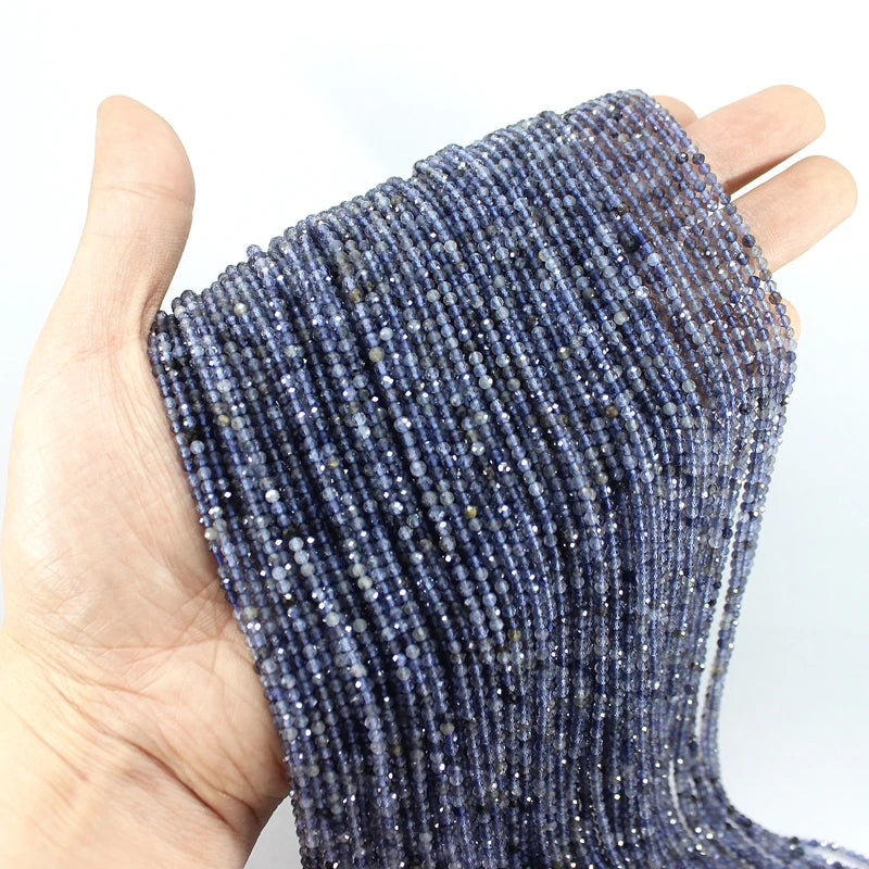 Iolite Faceted Micro Seed Beads 2/3/4MM for Jewelry Making