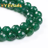 Natural Dark Green Jade Chalcedony Beads for Jewelry Making