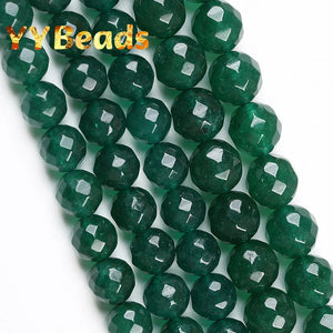 Natural Dark Green Jade Chalcedony Beads for Jewelry Making