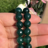 Faceted Dark Green Jades Chalcedony Stone Bead - 4/6/8/10/12MM