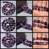 Natural Dark Purple Amethyst Crystal Stone Beads for Jewelry Making