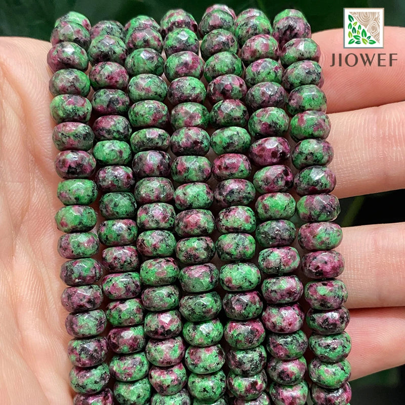 Faceted Epidote Rubys Zoisite Rondelle Spacer Beads 8mm