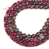 Faceted Epidote Zoisite Stone Beads Round Loose DIY Bracelet Necklace