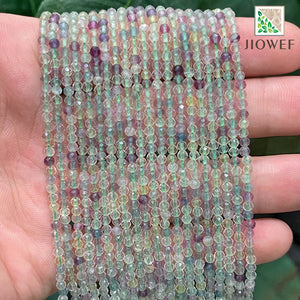 Faceted Fluorite Stone Beads for DIY Jewelry Making 15'' 2mm/3mm